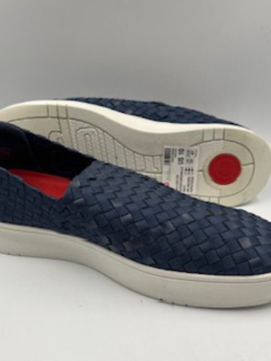 NEW FitFlop Rally-X Men’s size 10 Duo-Weave slip on shoes Navy Sneakers NWOB main image 6